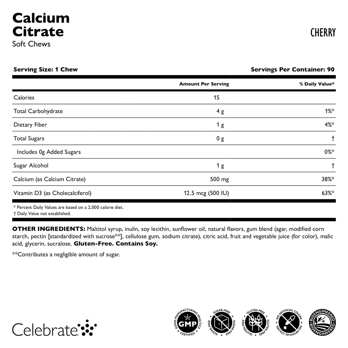 Celebrate Vitamins Bariatric 500mg Calcium Citrate Soft Chews