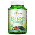 NutreeVit 100% Organic Sea Moss Spirulina Chlorella - 90 Capsules
