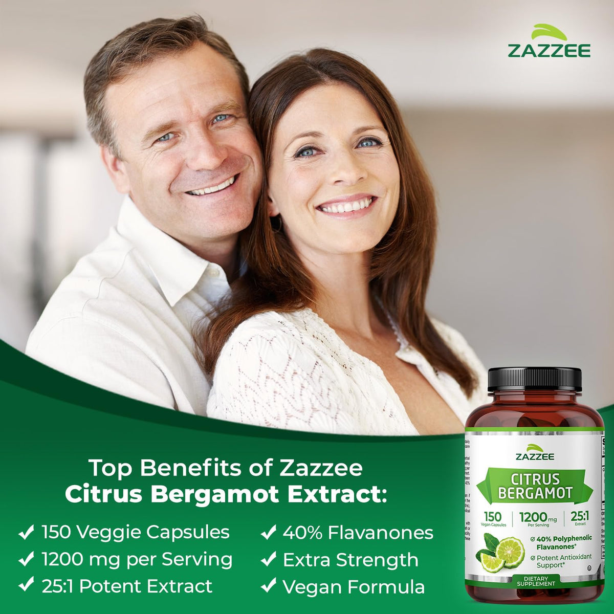 Zazzee Citrus Bergamot 25:1 Extract 1200 mg - 150 Capsules - image 2