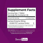 SENSI LATTE Lactase Enzyme 30 Tablets Vanilla - 9