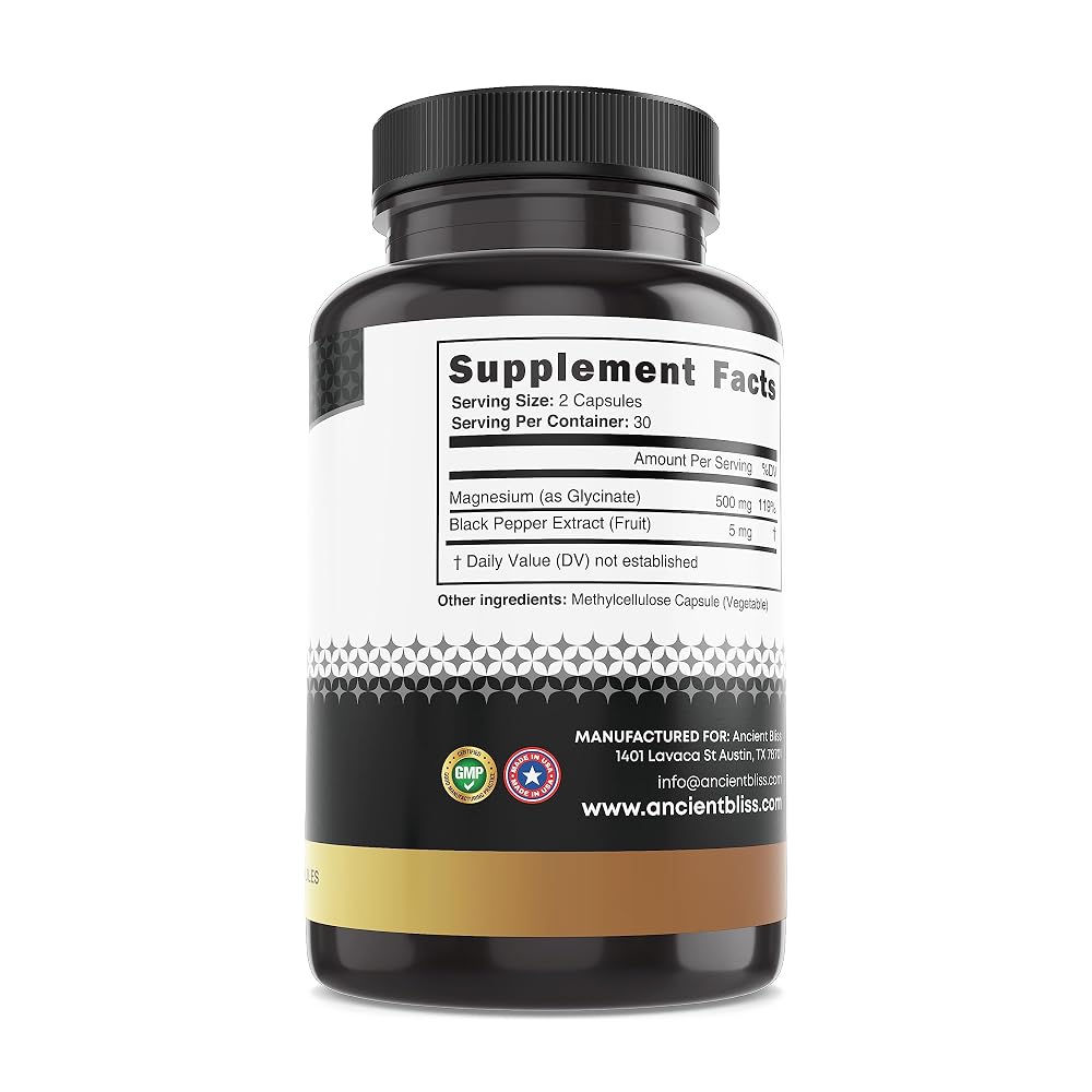 Ancient Bliss Magnesium Glycinate for Muscles & Nerves - 60 Capsules - image 5