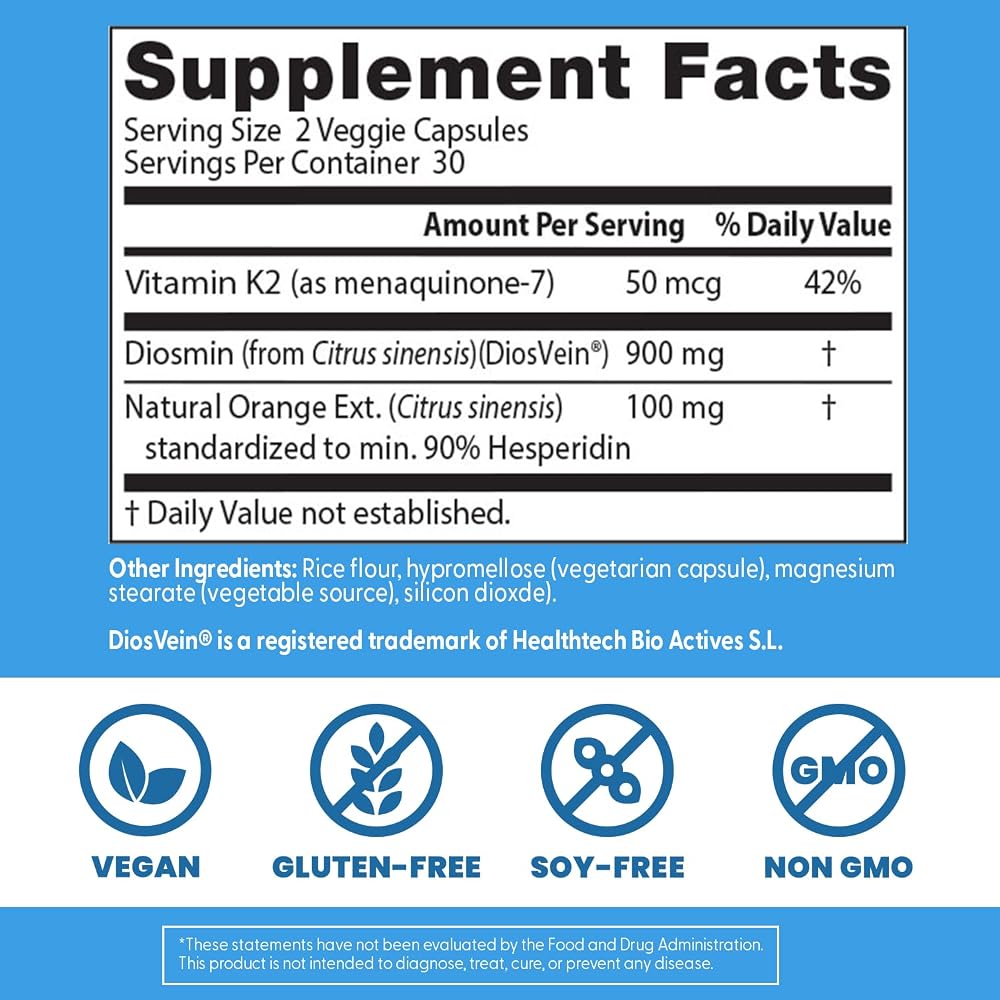 Doctor's BEST Vein Support Supplement for Circulation - 60 Vegetarian Capsules - image 4