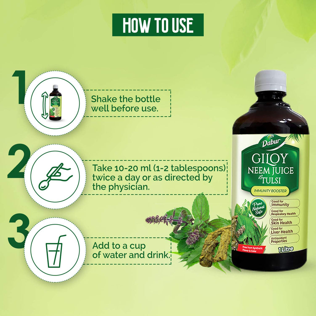 Dabur Giloy Neem Juice with Tulsi - 1 Litre - image 5