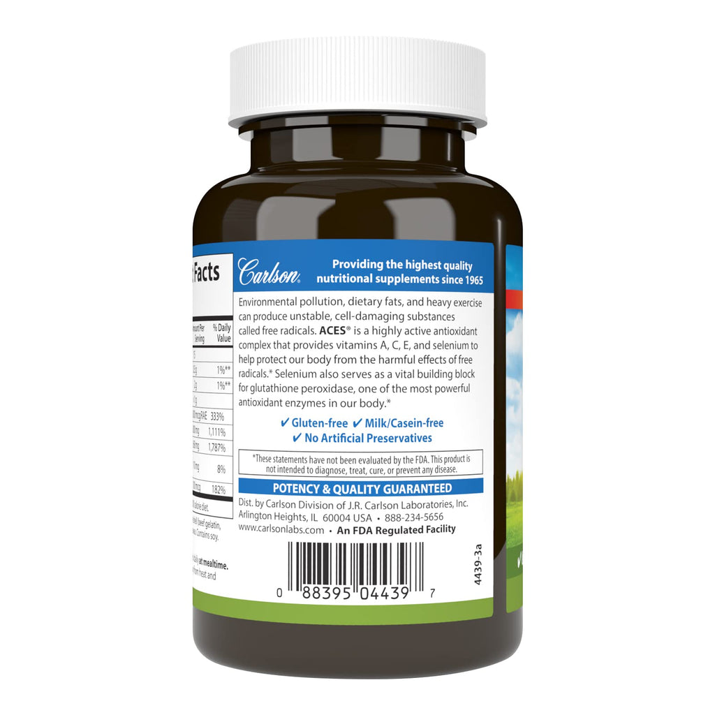 Carlson ACES Vitamins A, C, E + Selenium - 90 Softgels - image 3