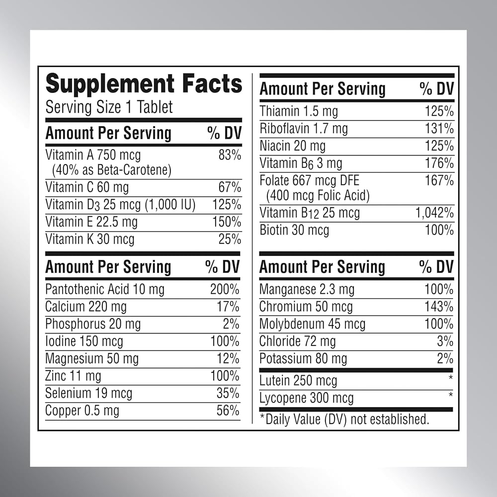 Amazon Pharmacy Centrum Silver Adult 50+ Multivitamin - 1 Tablets - image 2