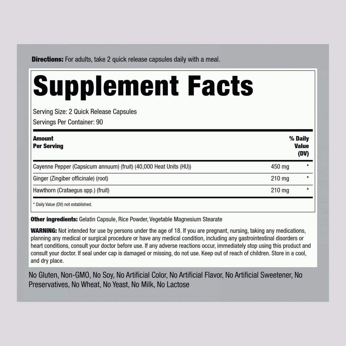 Piping Rock Cayenne Pepper Capsules - 180 Count - image 2