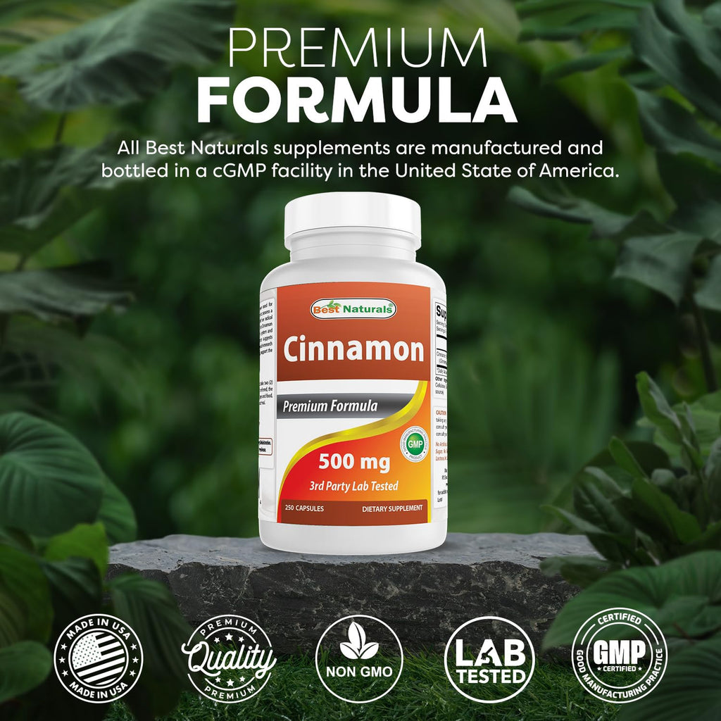 Best Naturals Cinnamon 500 mg - 250 Capsules - image 5