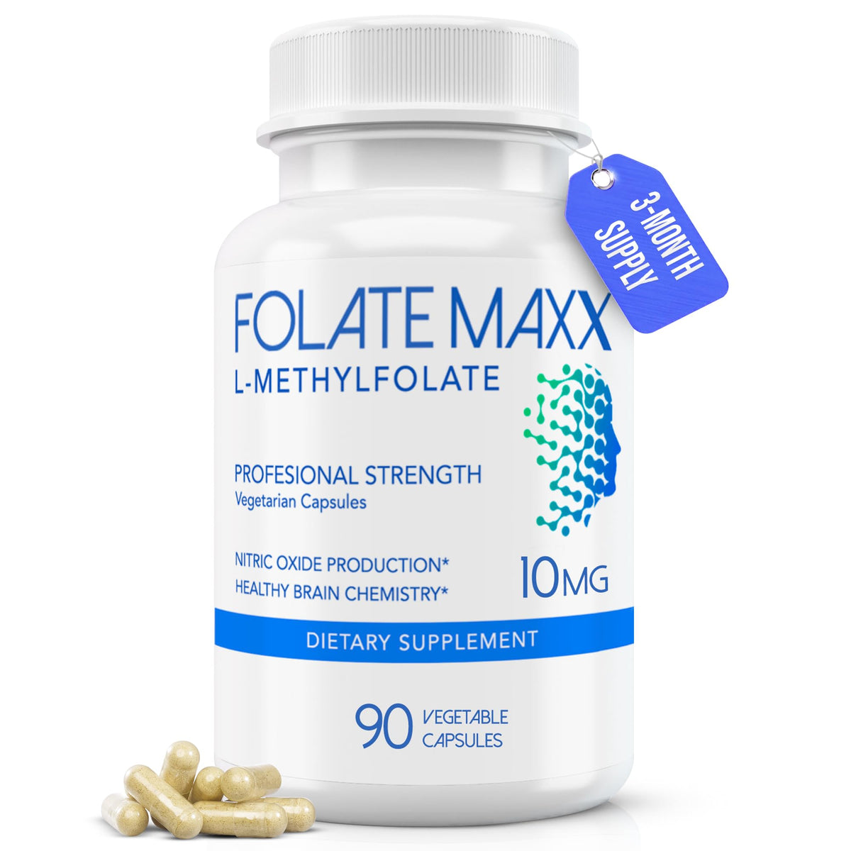 FOLATE MAXX FolateMaxx L-Methylfolate 10 mg 90 Capsules Active Folate