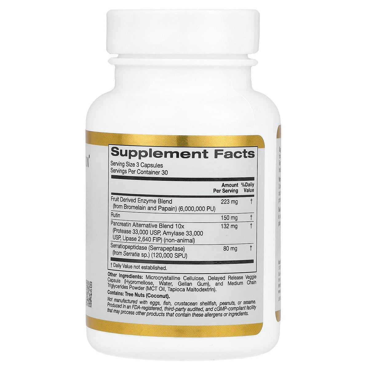 California Gold Nutrition Proteolytic Enzymes - 90 Vegetarian Capsules - image 2