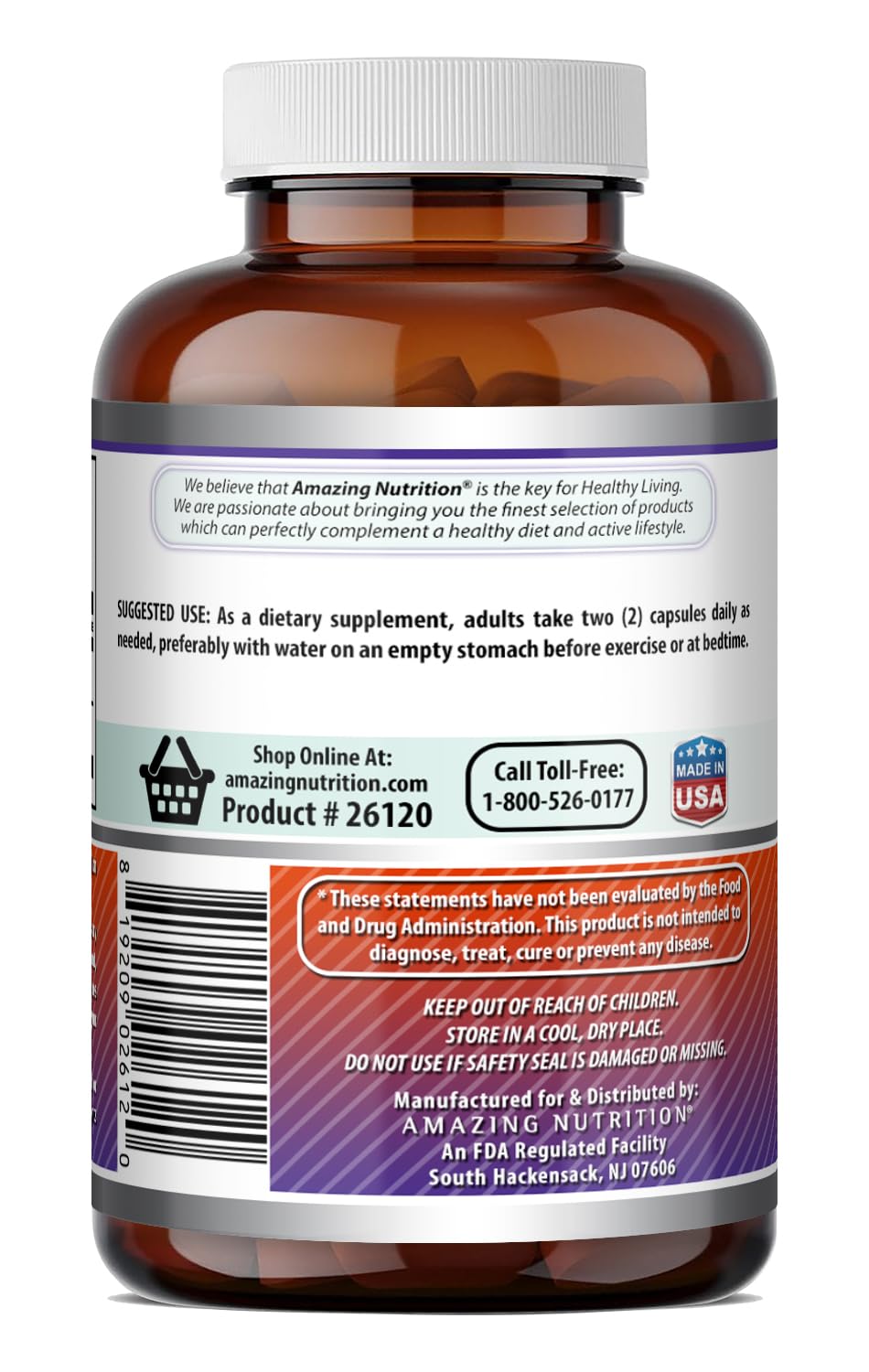 Amazing Nutrition L-Arginine L-Ornithine 1500 mg - 120 Capsules - image 5