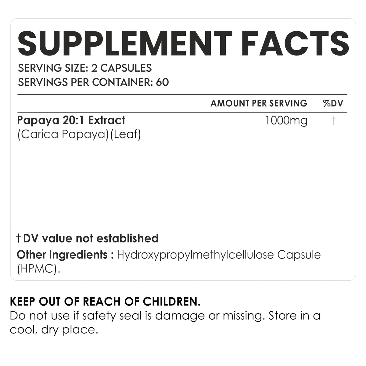 AMALTH Papaya Leaf Extract 1000 mg Capsules - 120 Veg Capsules - image 2
