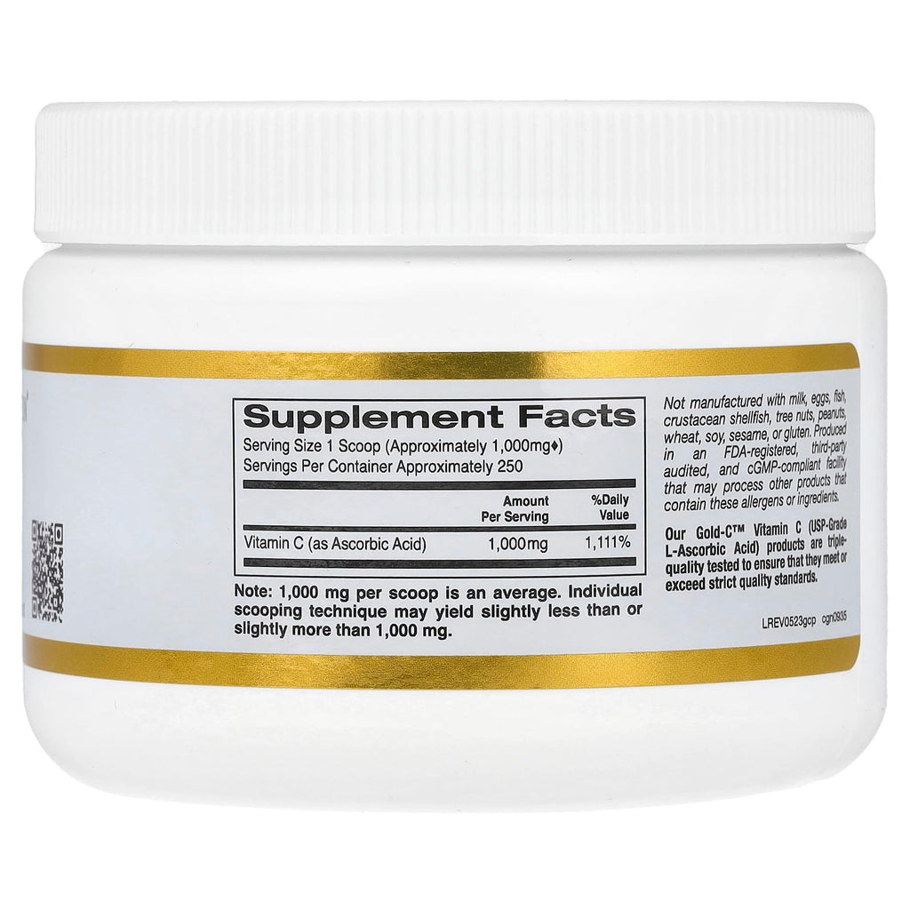 California Gold Nutrition Gold C Powder Vitamin C - 250 g - image 2