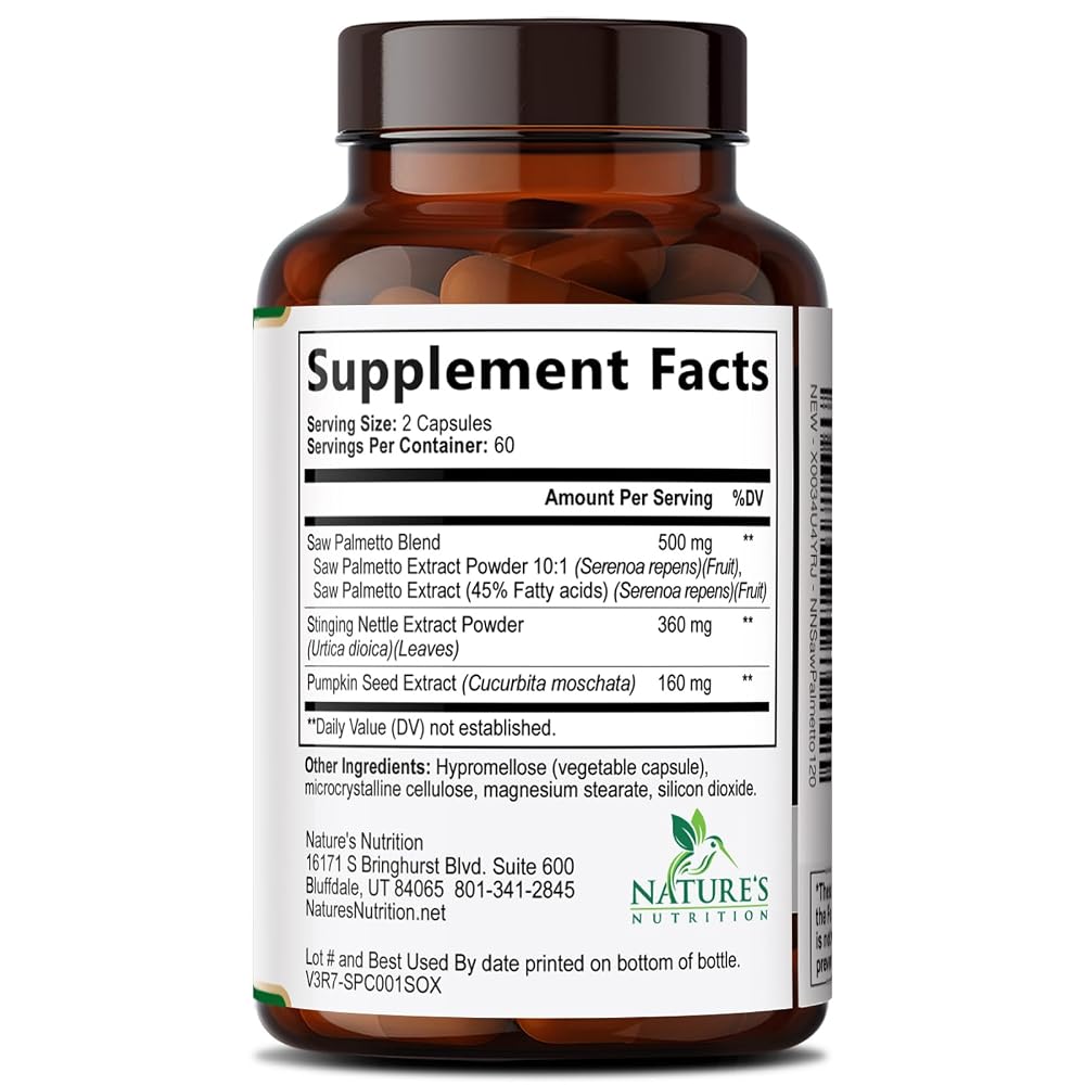 Nature's Nutrition Saw Palmetto for Men - 3X Strength Prostate Health - image 10