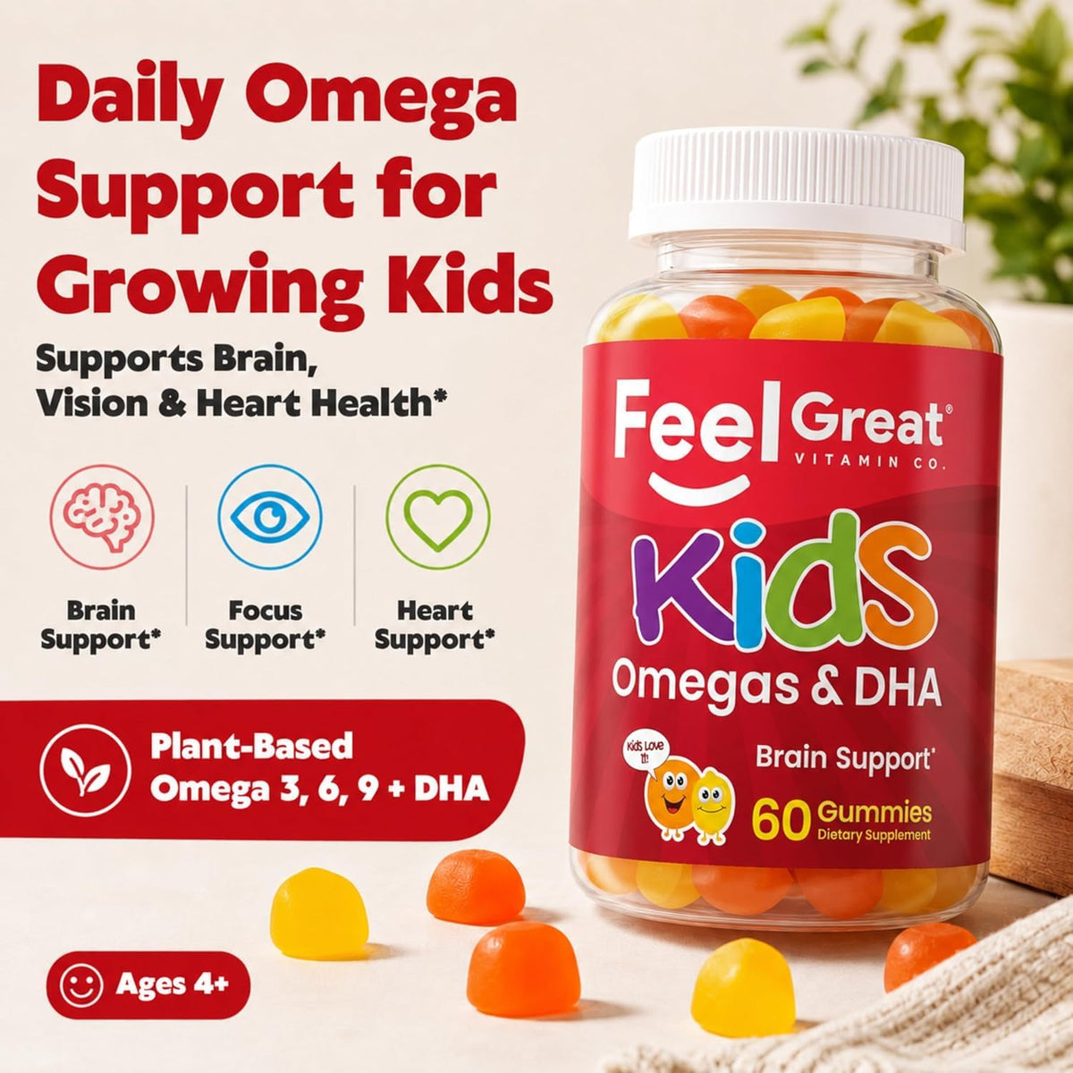The Feel Great Vitamin Company Omega 3 DHA Gummies for Kids - 60 Count - image 4