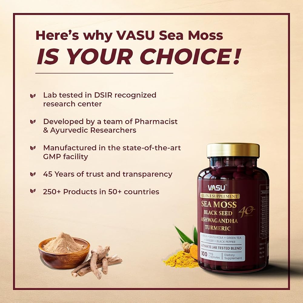 Vasu Sea Moss Capsules for Stamina & Strength - 100 Count - image 4