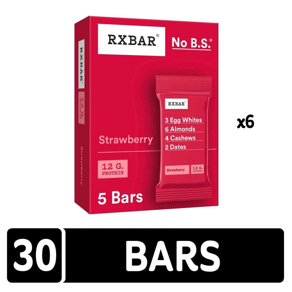 RXBAR Protein Bars, 12g Protein, Gluten Free Snacks, Strawberry, 22oz