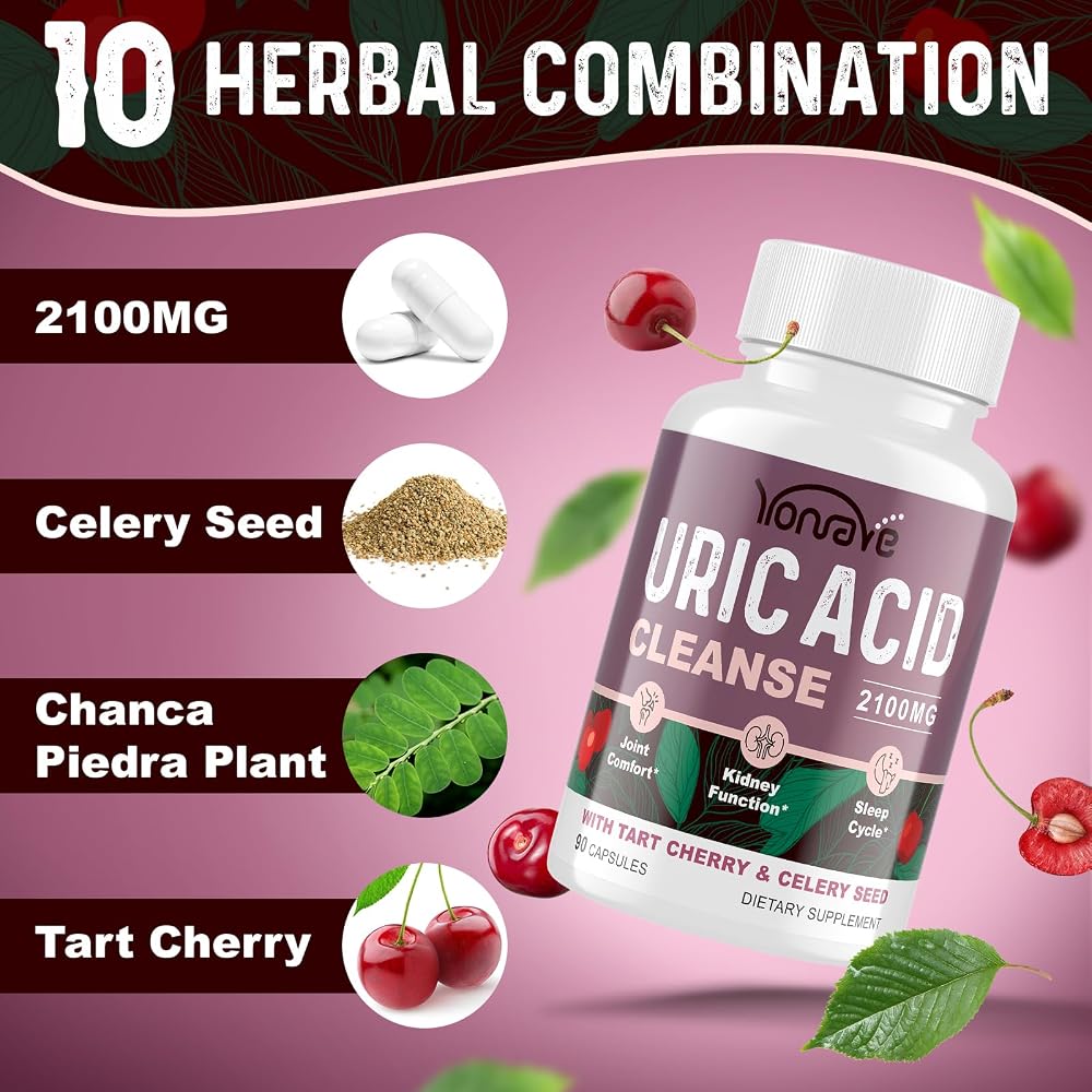Yonrave Uric Acid Cleanse & Detox with Tart Cherry