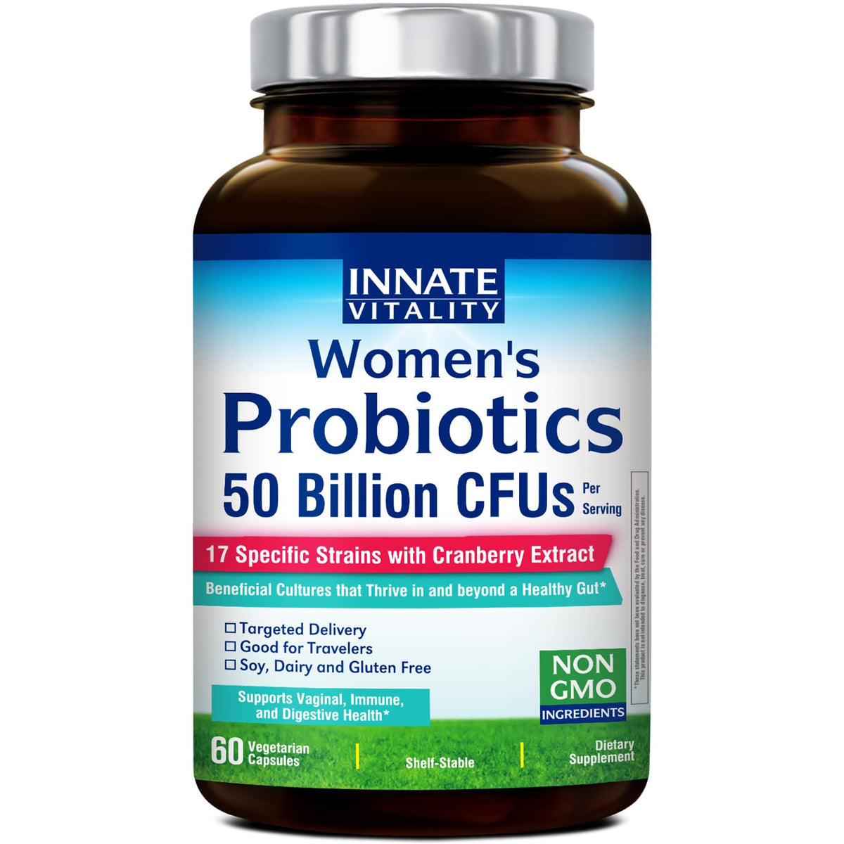 Innate Vitality Probiotics for Women 50 Billion CFUs - 60 Vegetarian Capsules
