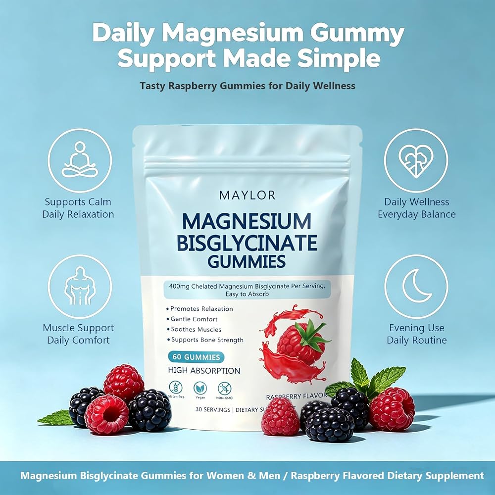 MAYLOR Magnesium Bisglycinate Gummies - 60 Gummies - image 3