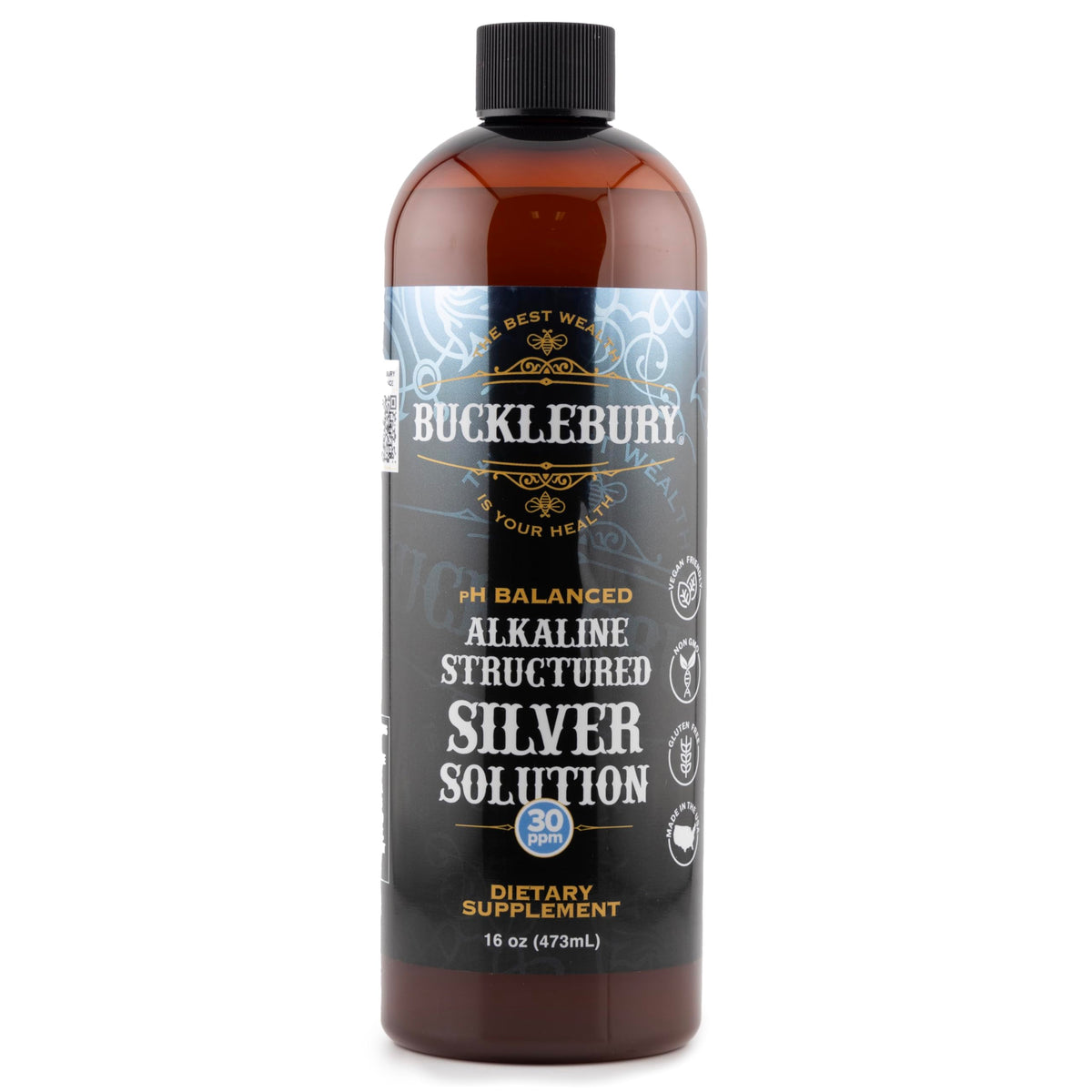 Bucklebury Silver Solution Liquid 30ppm Colloidal Silver - 16 Fl Oz