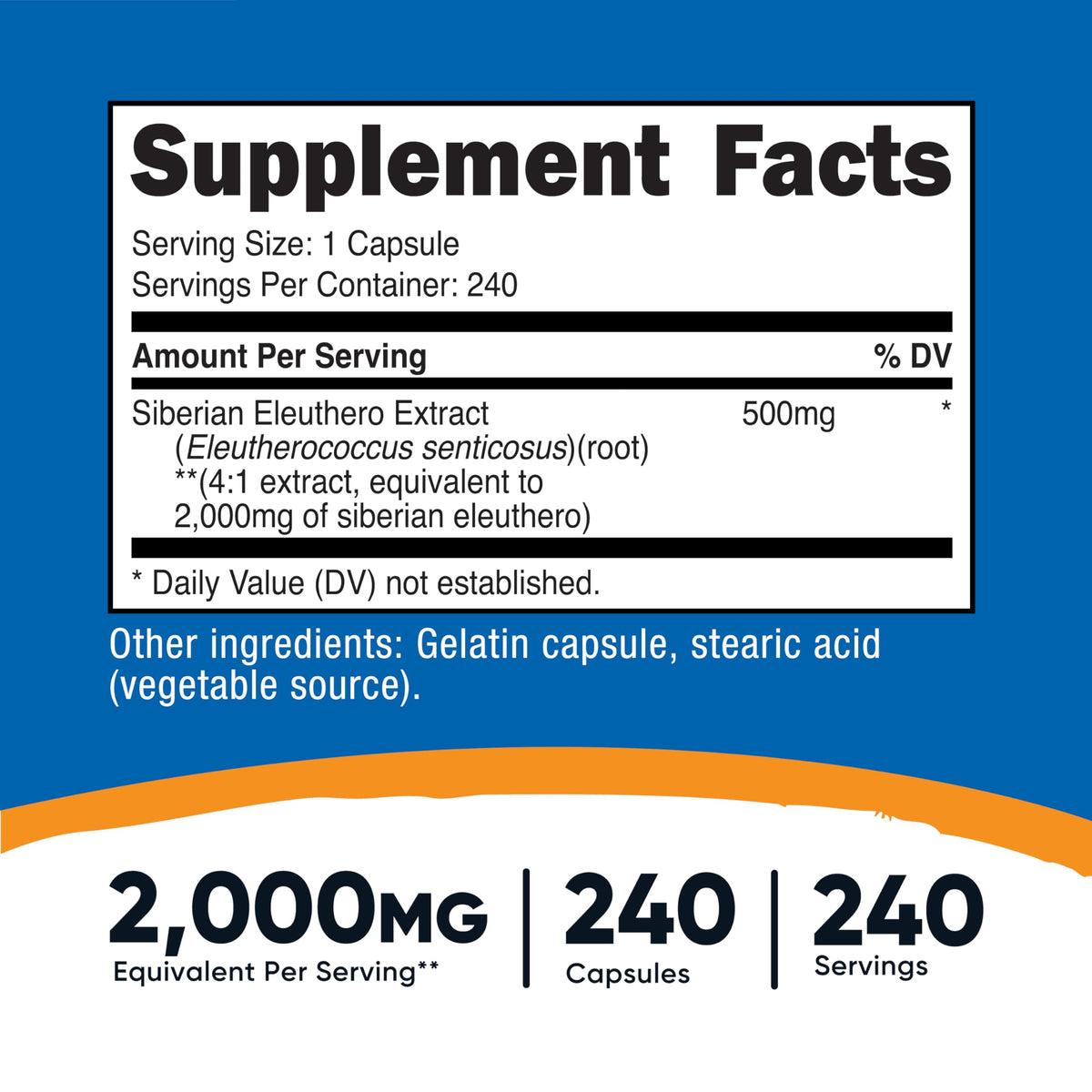 Nutricost Siberian Eleuthero 500mg