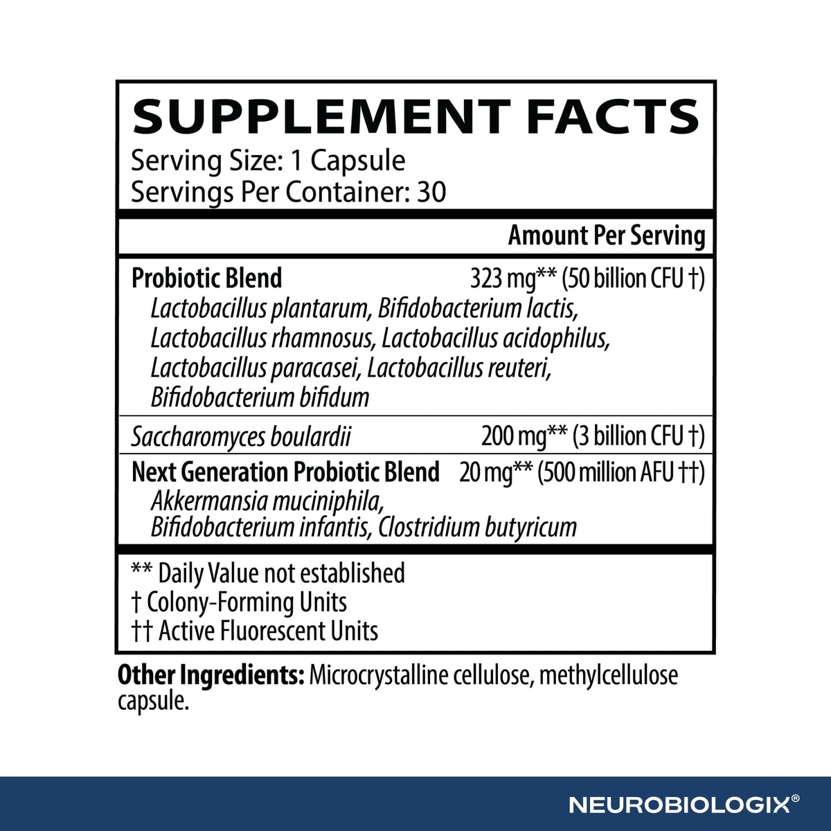 Neurobiologix Biotic Supreme 50 Billion CFU Probiotics - 30 Capsules - image 3
