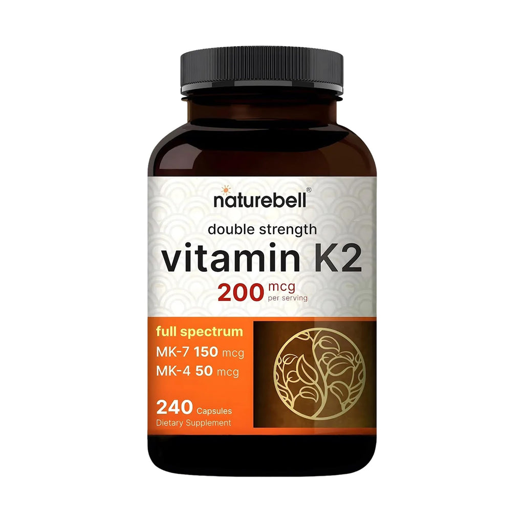 NatureBell Vitamin K2 200mcg MK-7 & MK-4 Complex - 240 Capsules