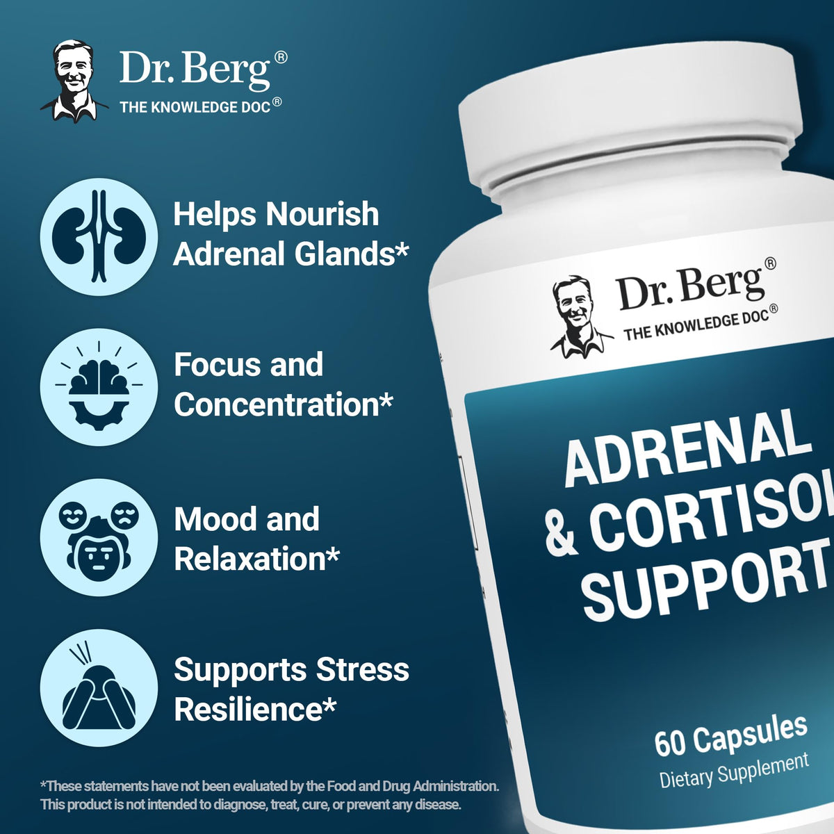 Dr. Berg Adrenal & Cortisol Support Supplement with Ashwagandha - 60 Capsules - image 3