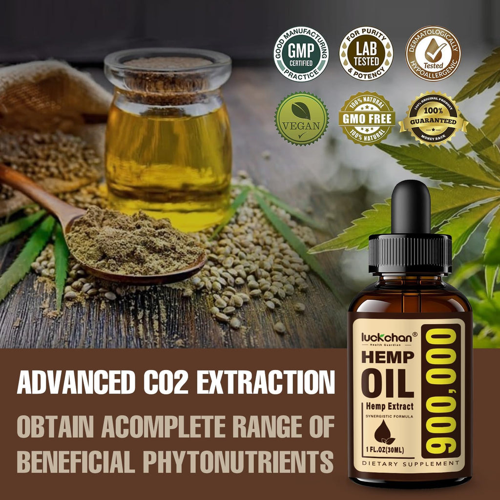LUCKCHAN Hemp Oil Tincture Drops for Relaxation - 4 Pack - image 2