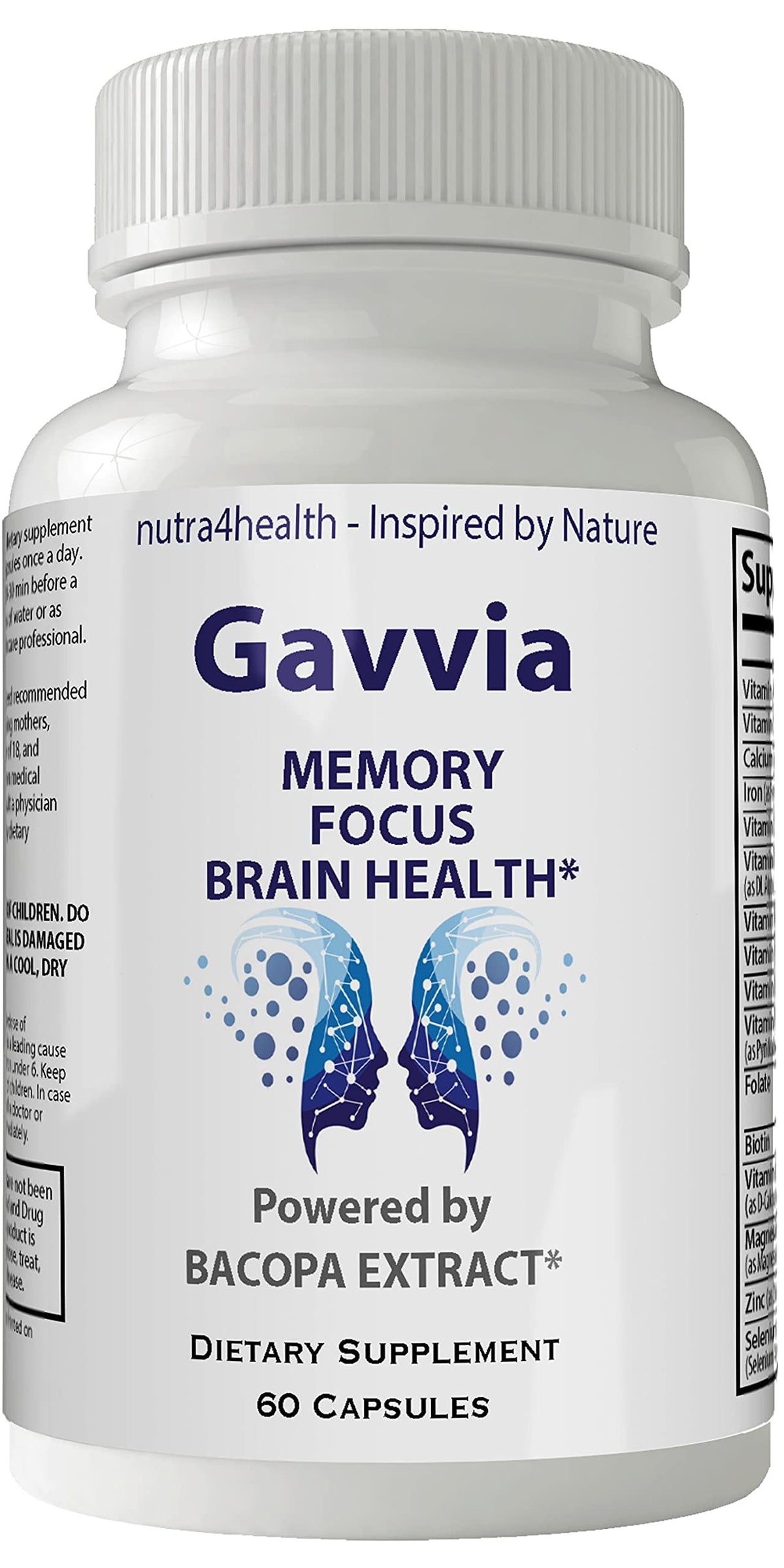 Nutra4health Gavvia Focus Memory Brain IQ Nootropic - 60 Capsules