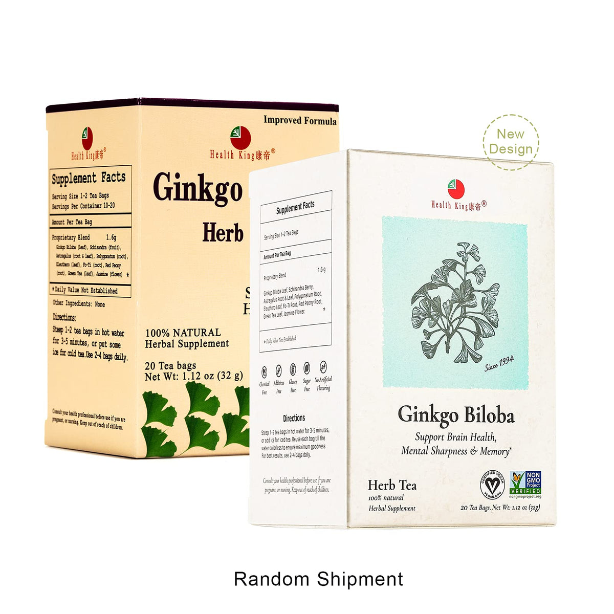 Health King Ginkgo Biloba Herb Tea - 20 Teabags - image 2