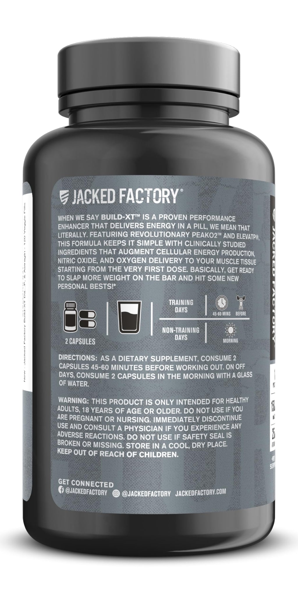 Jacked Factory Build-XT Muscle Builder - 120 Vegetarian Capsules - image 8