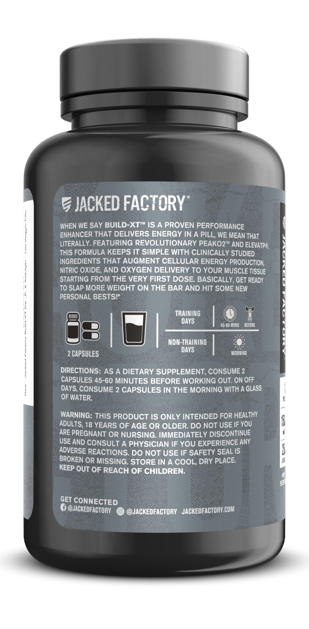Jacked Factory Build-XT Muscle Builder - 120 Vegetarian Capsules - image 8
