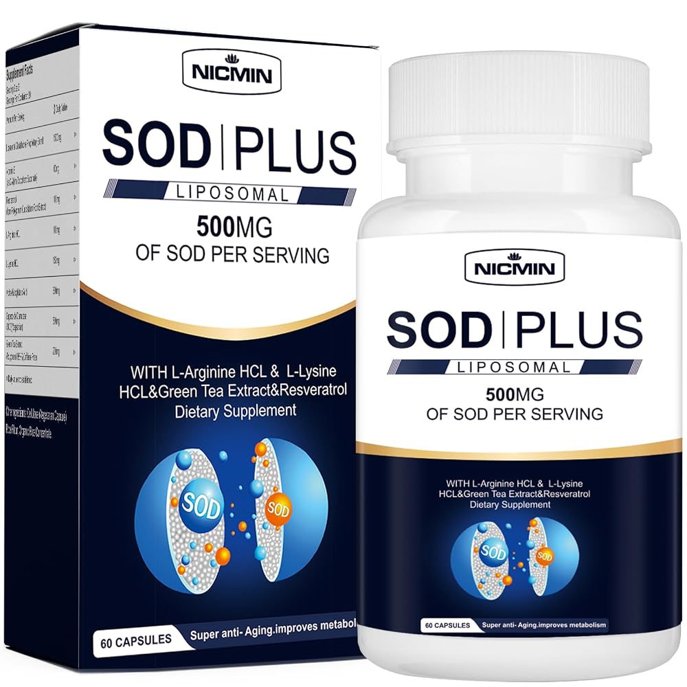 NICMIN Superoxide Dismutase SOD 500mg Antioxidant - 60 Capsules