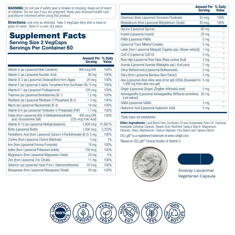 SOLARAY Liposomal Multivitamin with Enhanced Absorption