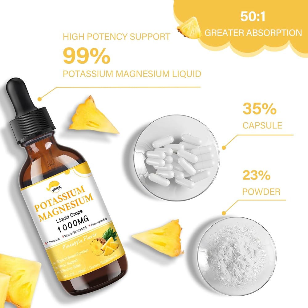 VPKIN Magnesium Liquid Drops 1000mg for Calm & Sleep - 2 FL OZ - image 3