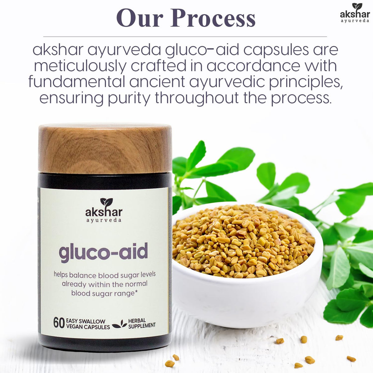 AKSHAR Ayurveda Gluco Support Herbal Supplement - 60 Capsules - image 7