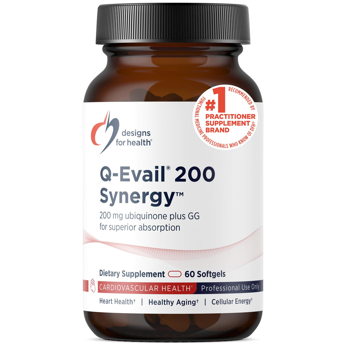 Designs for Health Q-Evail 200 CoQ10 with GG - 60 Softgels