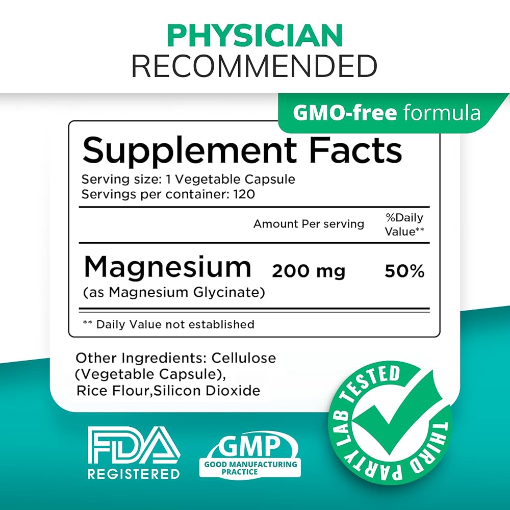 Balancebreens Magnesium Bisglycinate 200mg - 120 Capsules - image 8