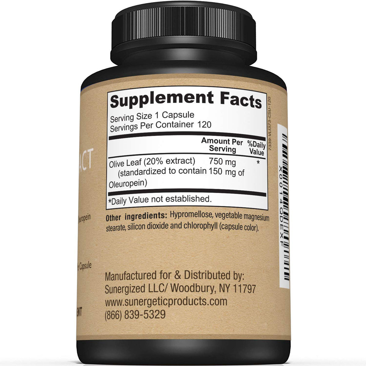 Sunergetic Olive Leaf Extract 750mg Immune Support - 120 Capsules - image 2