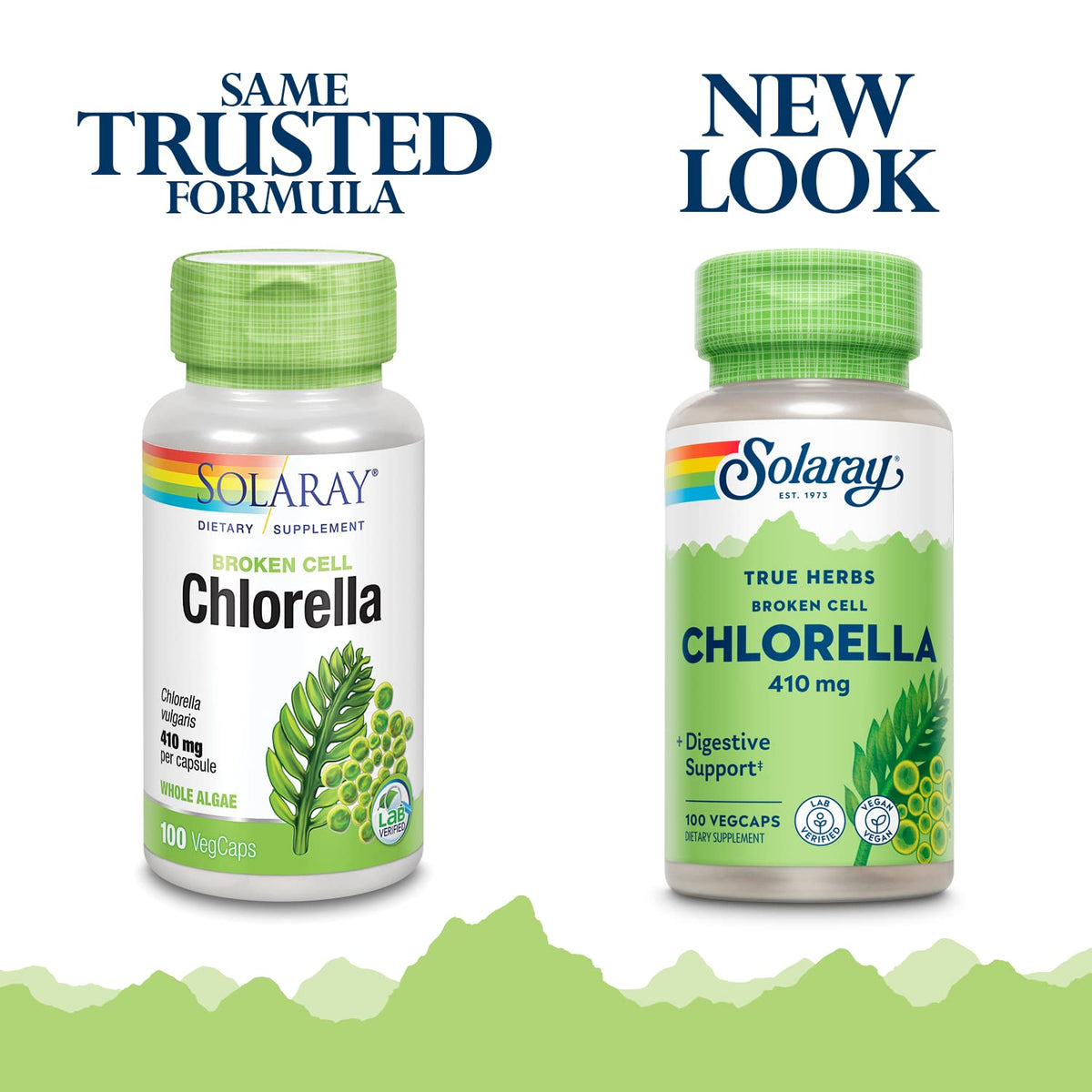 SOLARAY Broken Cell Chlorella 410 mg Superfood - 100 Vegetarian Capsules - image 3