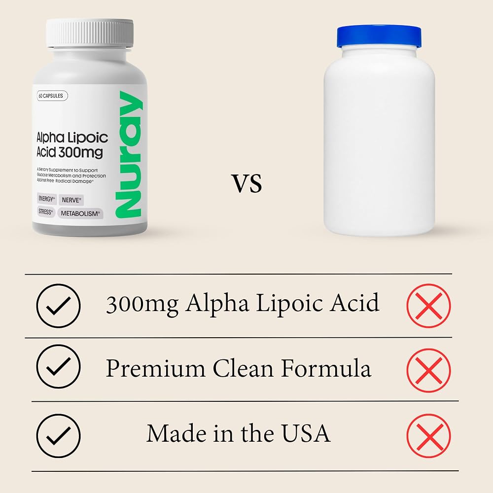 Nuray Alpha Lipoic Acid 300mg Antioxidant - 60 Vegetarian Capsules - image 4