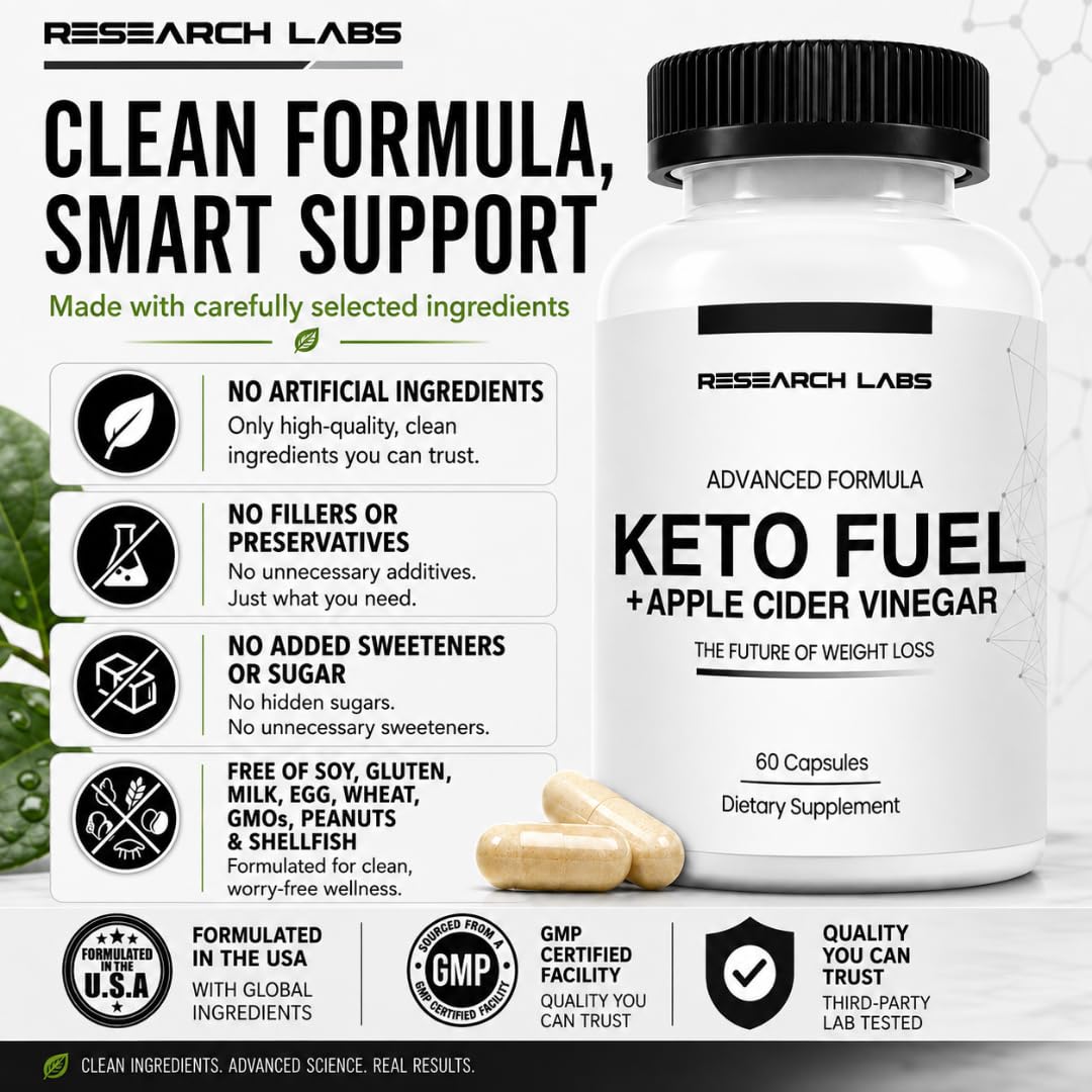 Research Labs Keto Diet Pills with Apple Cider Vinegar - 120 Capsules - image 5
