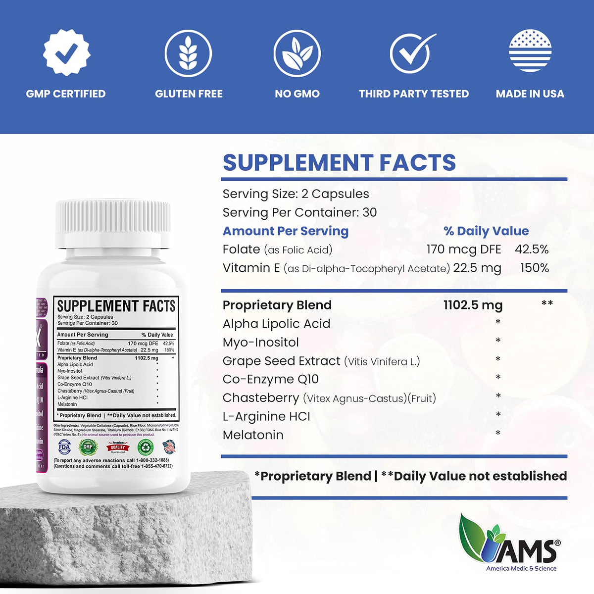 America Medic & Science OVA-Max Prenatal Vitamins - 120 Capsules - image 5