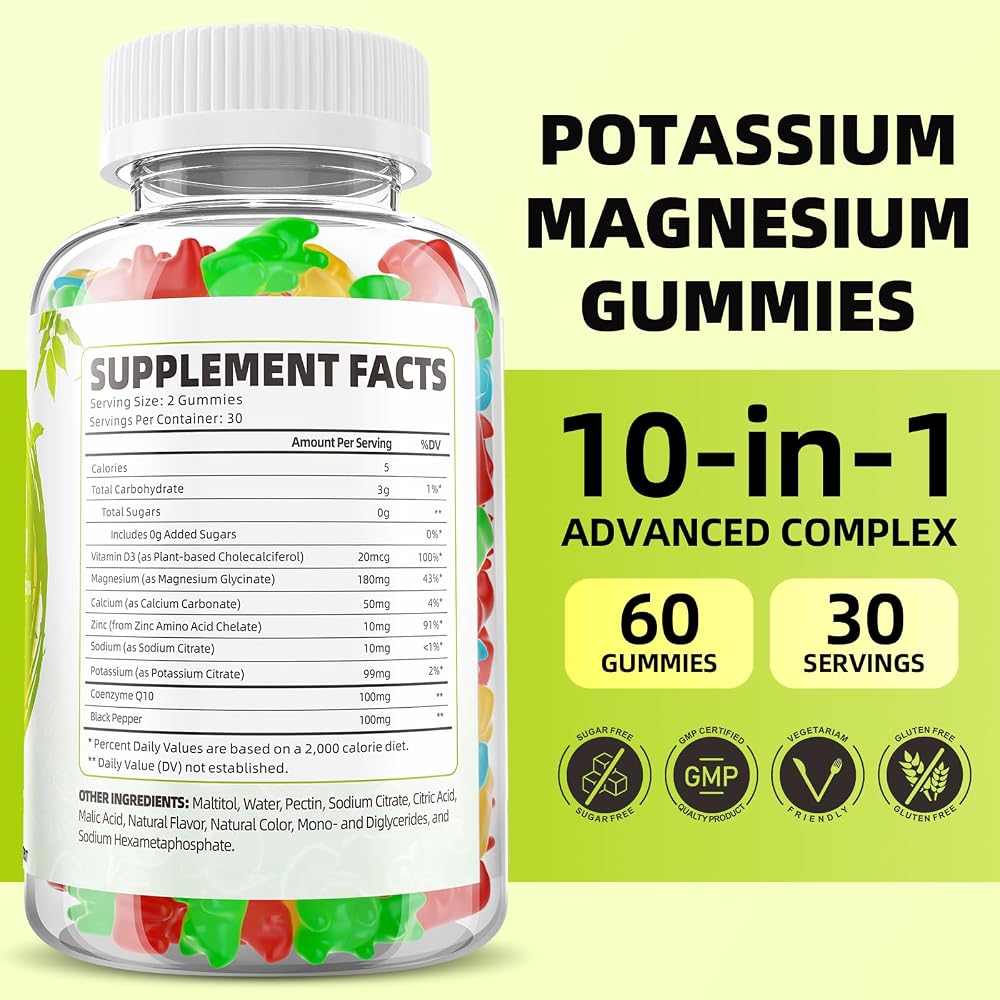 GrnLife Potassium Magnesium Supplement Gummies