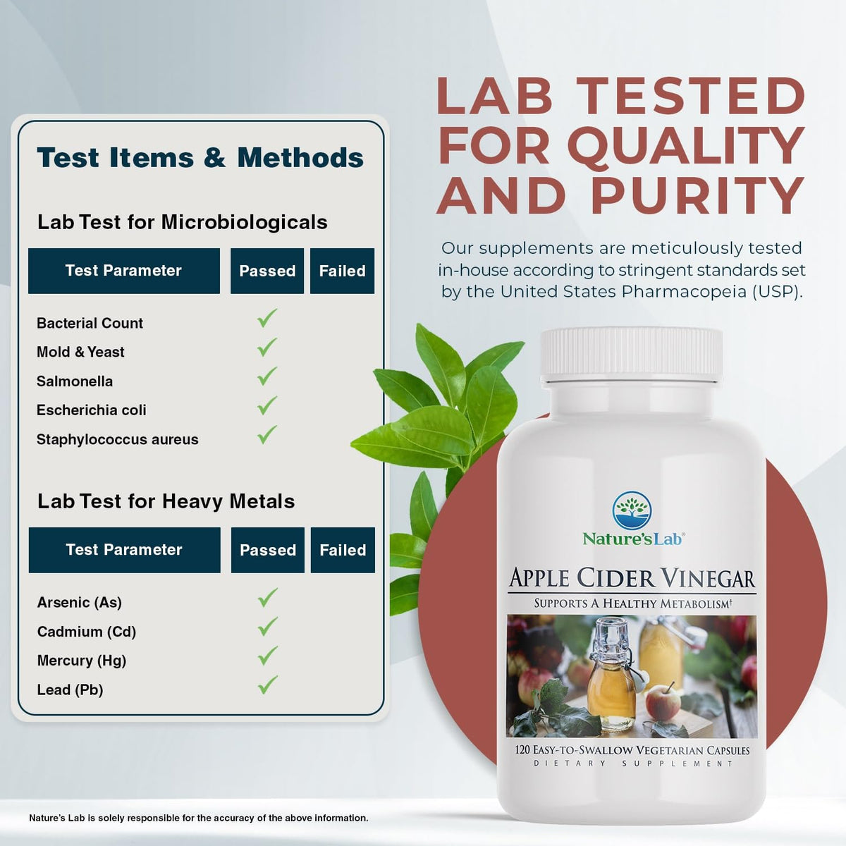 Nature's Lab Apple Cider Vinegar 1200mg with Chromium - 120 Capsules - image 4