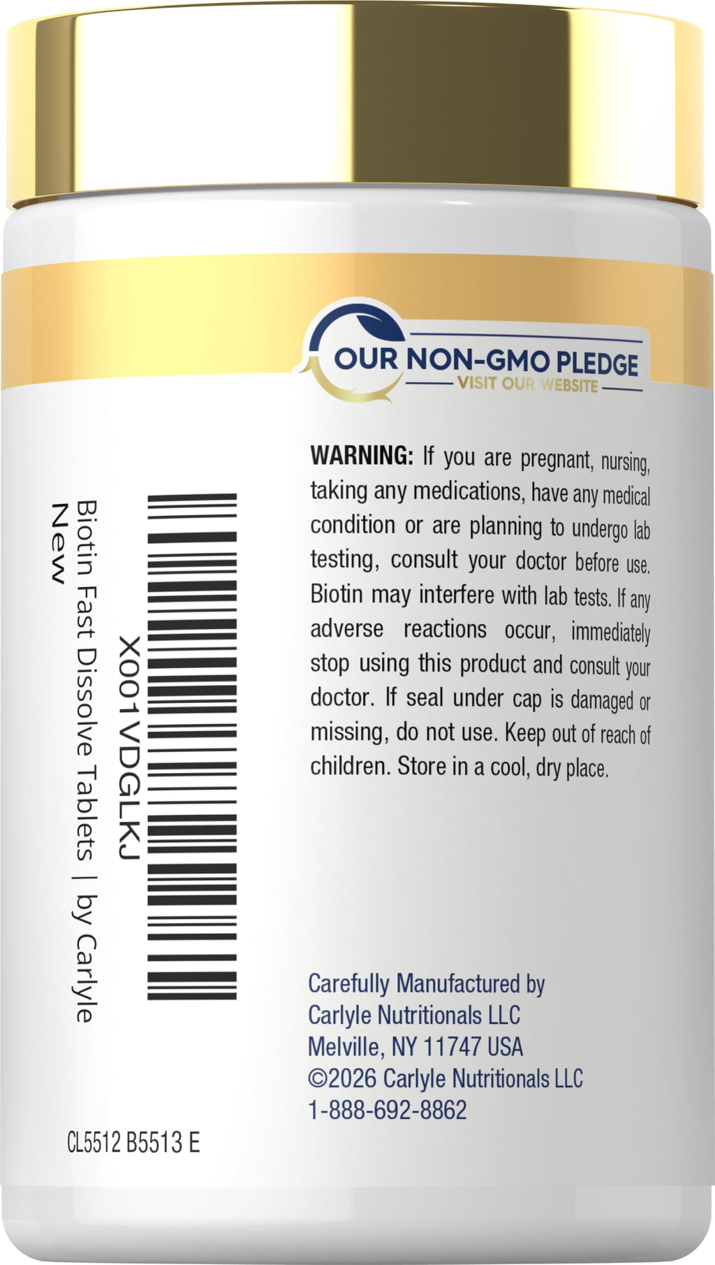 Carlyle Biotin 10000mcg Max Strength - 250 Fast Dissolve Tablets - image 3
