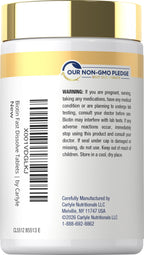 Carlyle Biotin 10000mcg Max Strength - 250 Fast Dissolve Tablets - image 3