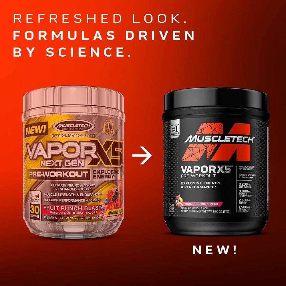 Muscletech Nitro-Tech & Vapor X5 Whey Protein & Pre-Workout Bundle - 40 Servings - image 5