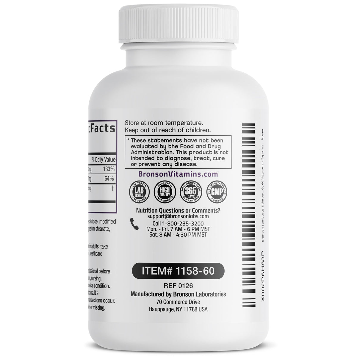 Bronson Elderberry with Zinc & Vitamin C Immune Support - 60 Capsules - image 5